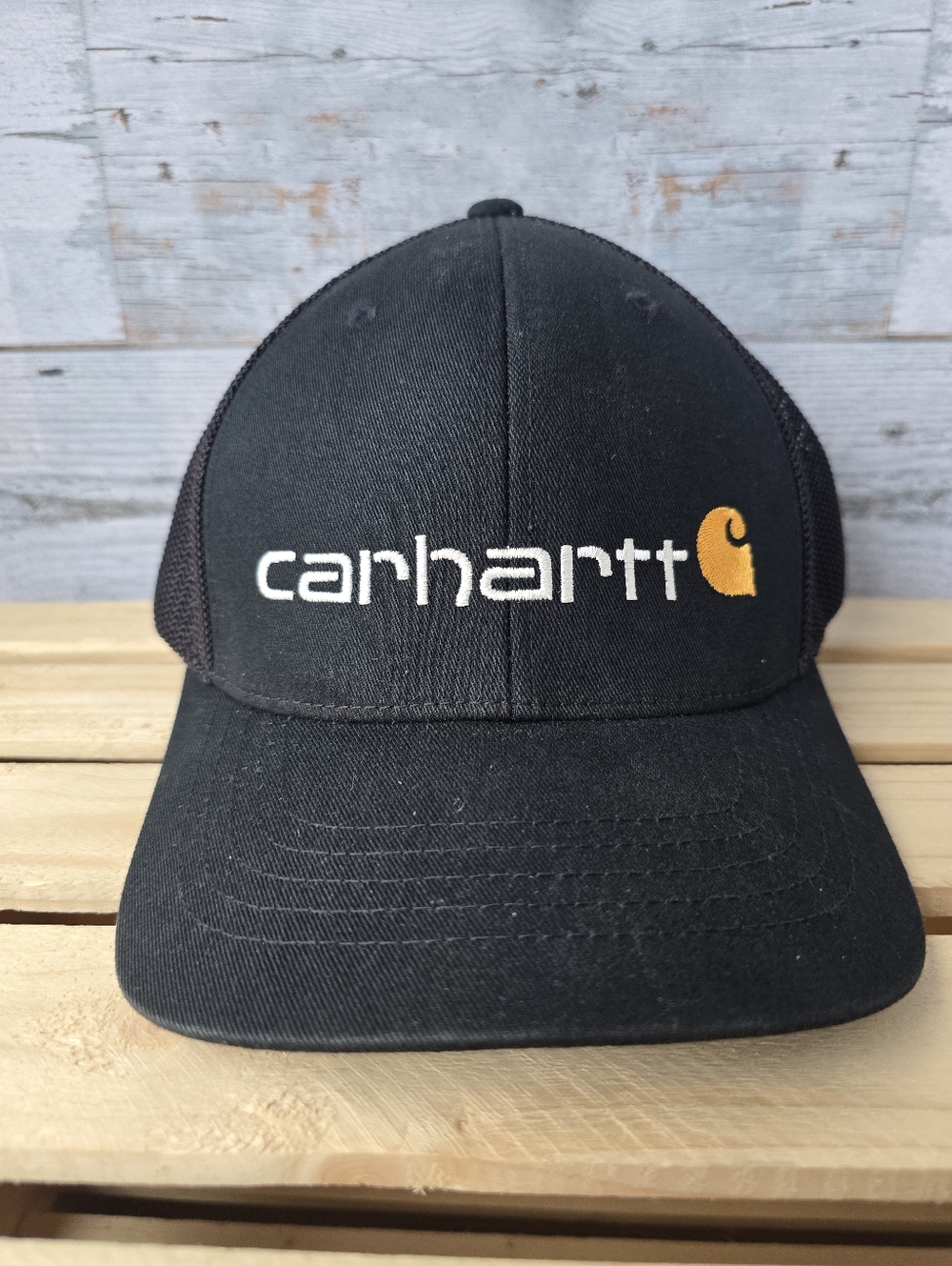 Carhartt Rugged Flex Fitted Canvas Mesh Back Logo Graphic Cap Hat Adult Size
